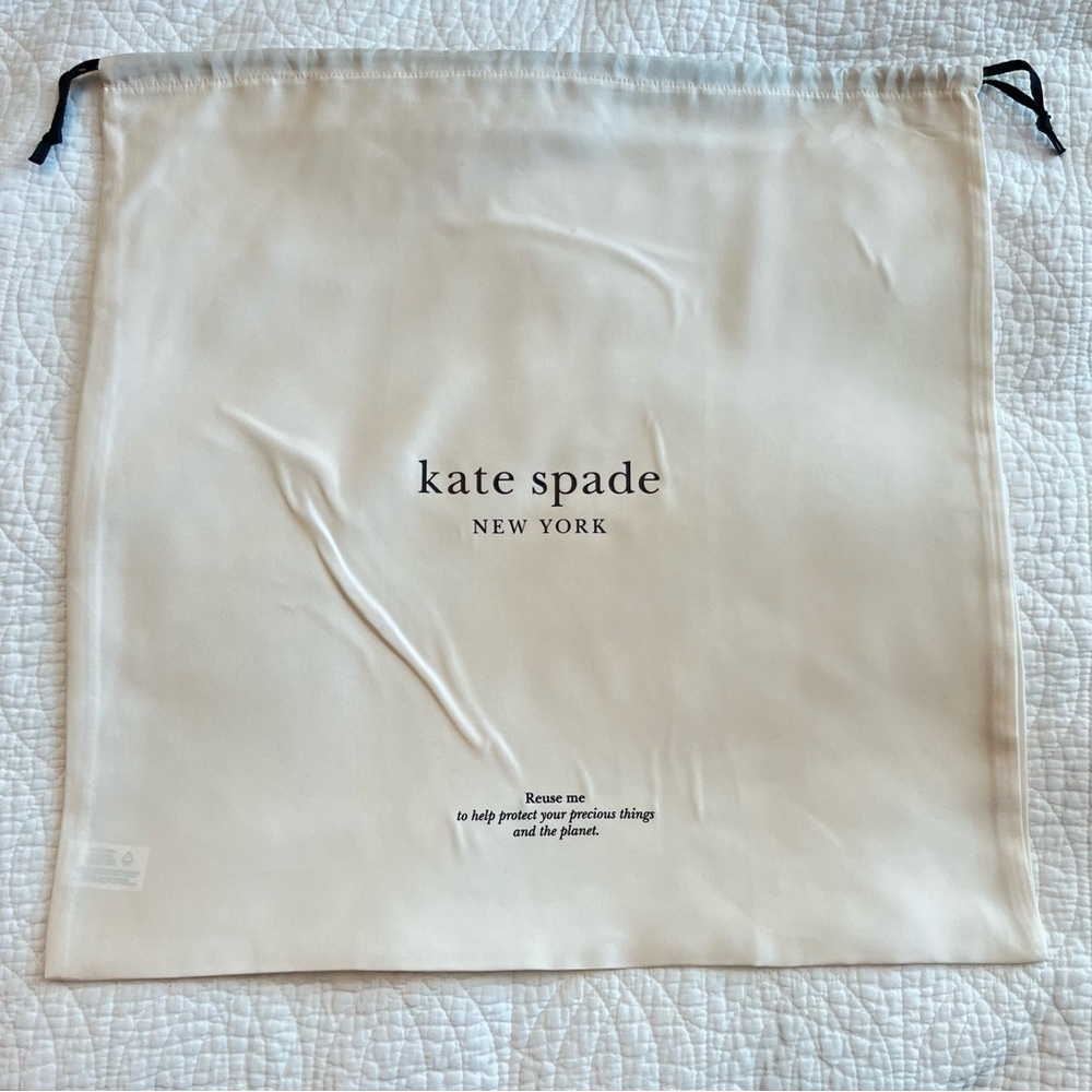 Kate Spade Satin Dust Bag Ivory Cream 18"x18" NWOT Storage Large Handbag Purse